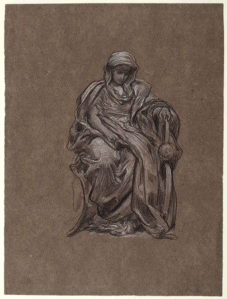 Study for 'Tragic Poetess': Drapery