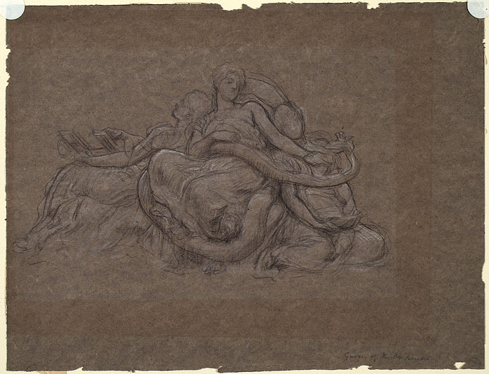 Study for 'The Garden of the Hesperides': Female Figures with Snake