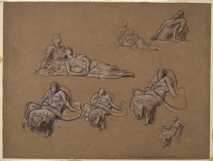 Studies for 'The Garden of the Hesperides': Female Figures with Serpent, Male Figures