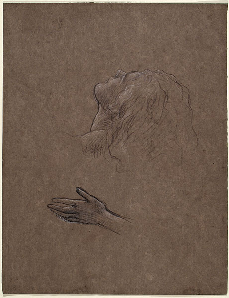 Study for 'Clytie': Female Head, Female Hands