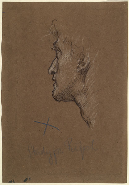 Study for 'Rizpah': Head of Rizpah