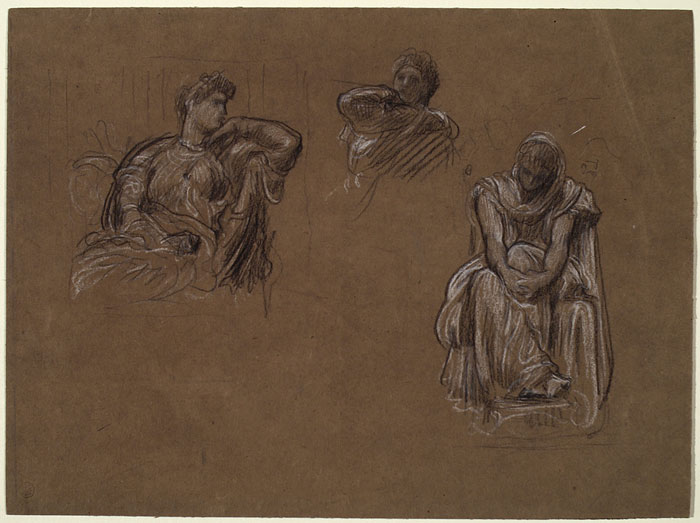 Studies for 'The Jealousy of Simoetha the Sorceress' and 'The Marquand Ceiling': Mnemosyne, Female Figures