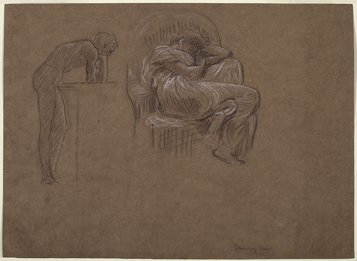 Study for 'Flaming June': Female Figure, Male Figure