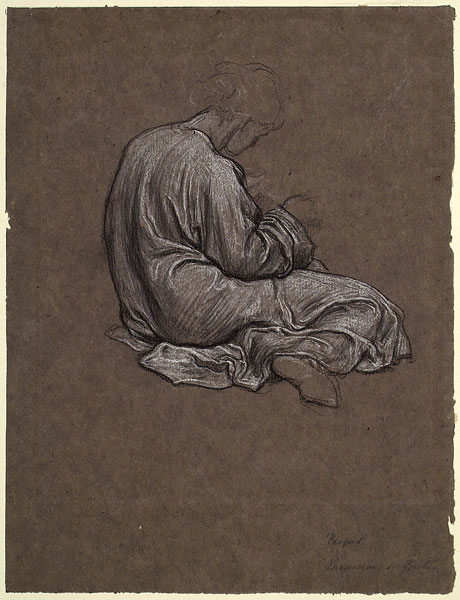 Study for 'Phoenicians Bartering with Ancient Britons': Drapery for Female Figure