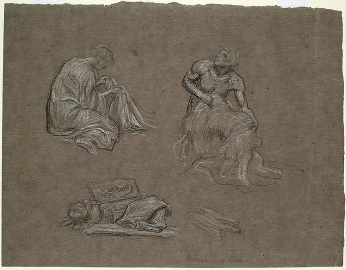Study for 'Phoenicians Bartering with Ancient Britons': Male and Female Figures