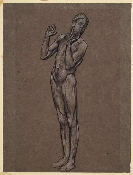 Study for 'Phoenicians Bartering with Ancient Britons': Male Figure