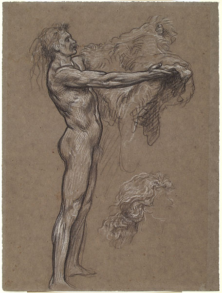 Study for 'Phoenicians Bartering with Ancient Britons': Male Figure, Hair
