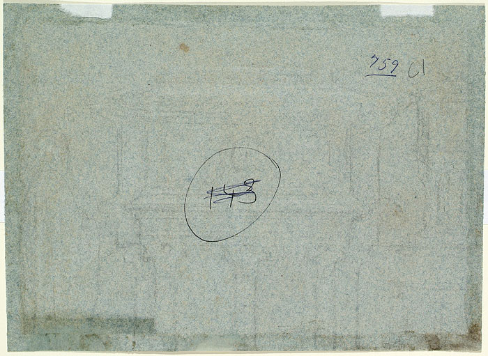 Studies for the Tomb of Elizabeth Barrett Browning: Elevations, Female Figure