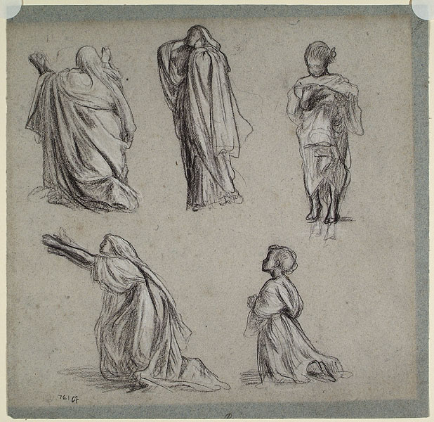 Study for 'The Family of Darius before Alexander': Female Head, Hands