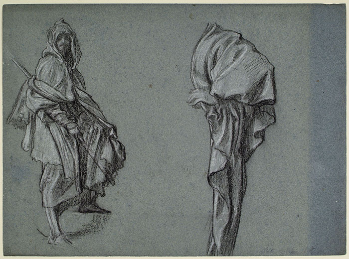 Study for 'The Arts of Industry as Applied to War': Drapery for Male Figures