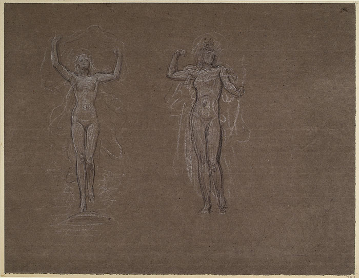 Studies for Decorative Panels for Longford Hall, Greater Manchester: Female Figures