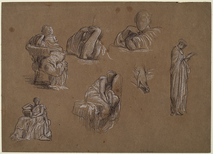 Studies for 'The Jealousy of Simoetha the Sorceress': Female Figures, Female Head, Hands