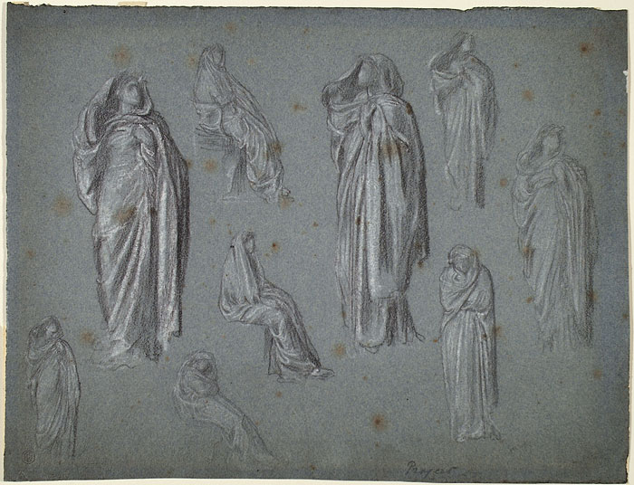 Study for 'Captive Andromache': Drapery for Female Figures