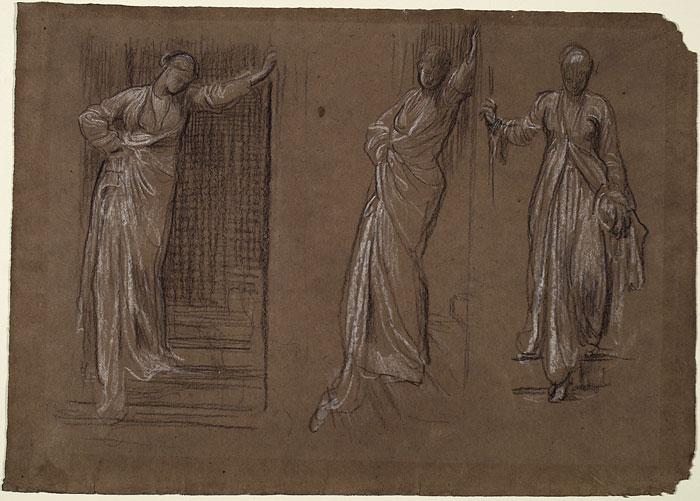 Studies of Female Figures Descending Steps