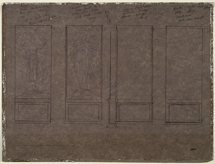 Study for Decorative Panels for Longford Hall, Greater Manchester: Location and Compositions