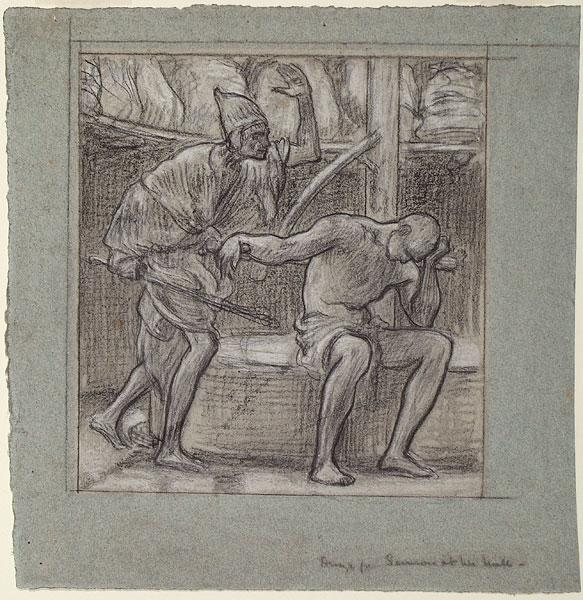 Study for an Illustration for 'Dalziel's Bible Gallery': 'Samson at the Mill', Composition