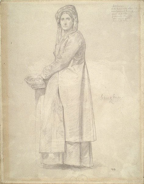 Study of a Female Figure in Traditional Italian Costume