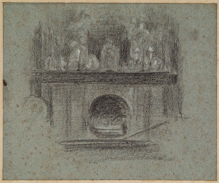 Study for an Illustration for 'A Week in a French Country House': 'An Evening in a French Country House', Interior Including a Fireplace