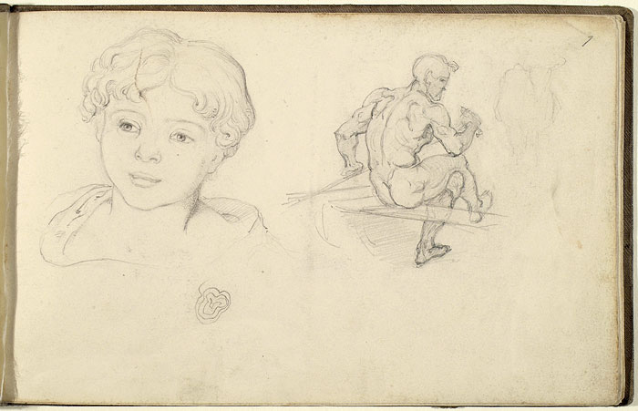 Study of the Head of a Boy and a Male Figure