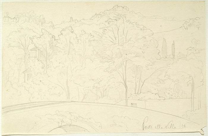 View of a Landscape with Hills and a Bridge