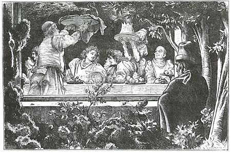 Illustration for 'Romola': 'A Supper in the Rucellai Gardens'