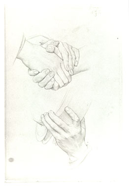 Studies for 'The Reconciliation...' and 'Cimabue's Celebrated Madonna...': Hands