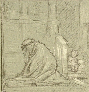 Study for 'Widow's Prayer': Composition
