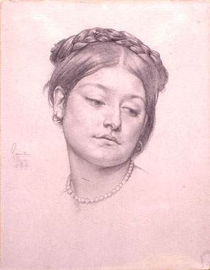 Study for 'Cimabue's Celebrated Madonna...': Female Head