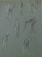 Studies for 'Greek Girls Picking up Pebbles by the Sea': Female Figures