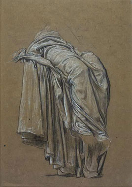 Study for 'Solitude': Drapery For Female Figure