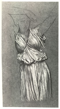 Study for 'The Last Watch of Hero': Drapery For Female Figure