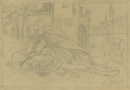 Study for an Illustration for 'Romola': 'Will His Eyes Open?'