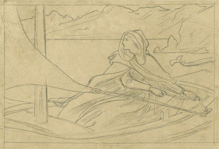 Study for an Illustration for 'Romola': 'Drifting Away'