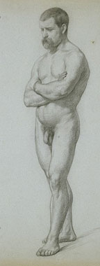 Study of a Male Figure (Life Drawing)
