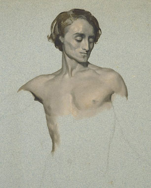 Study for 'Cimabue's Celebrated Madonna...': Male Figure