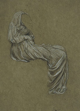 Study for 'Music': Drapery for Female Figure with Lyre