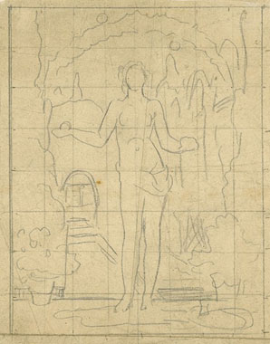 Study for 'The Antique Juggling Girl': Composition