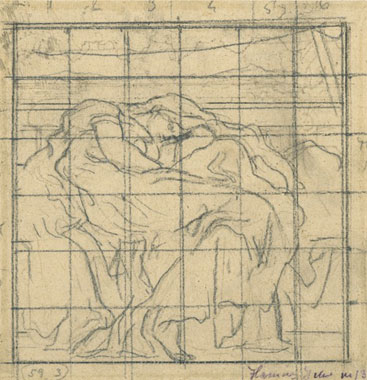 Study for 'Flaming June': Composition