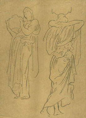 Studies for 'Captive Andromache': Female Figures with Pitchers