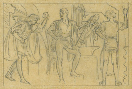 Study for an Illustration for 'Romola': 'Niccol= at Work'