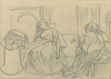 Study for an Illustration for 'Romola': 'Tessa at Home'