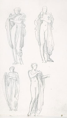 Studies of a Female Figure Undressing