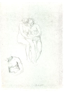 Study for 'Whispers': Male and Female Figures