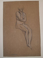 Study for 'Solitude': Female Figure