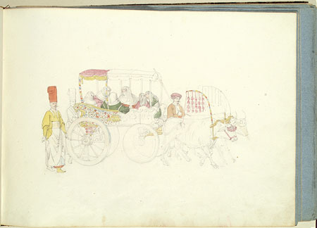 Study of Turkish Female Figures in a Carriage Drawn by Oxen