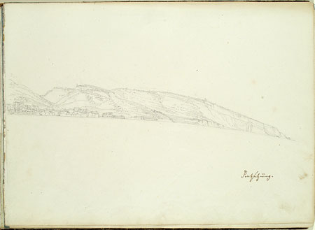 View of a Landscape with Hills and a Town