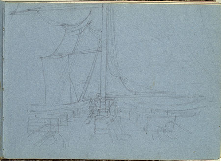 View of the Deck of a Ship with Male Figures