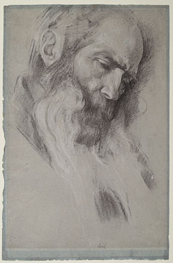 'Study for 'Michael Angelo Nursing his Dying Servant': Head of Servant