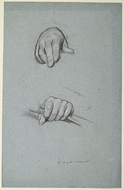 'Studies for 'Michael Angelo Nursing his Dying Servant': Hands of Michael Angelo