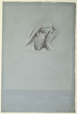 Study for 'The Wise and Foolish Virgins': Female Head and Hands